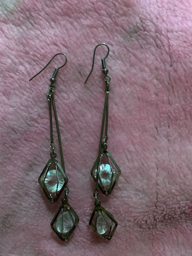 Dangling Gemstone Earrings