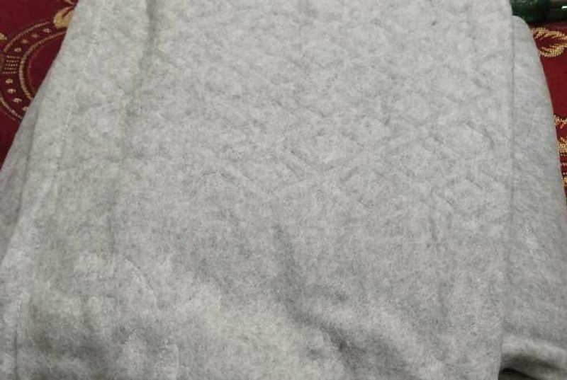 Grey Quilted Double Bed Sheet With Pillow Cover