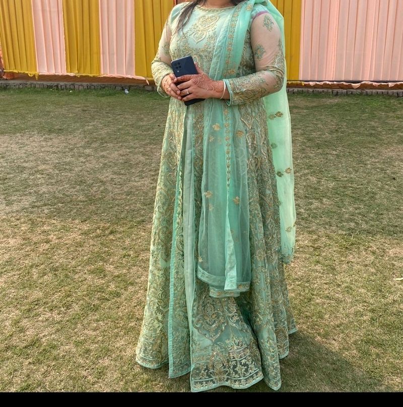 Offers R Welcomed Fr Pure Georgette Net Heavy Gown