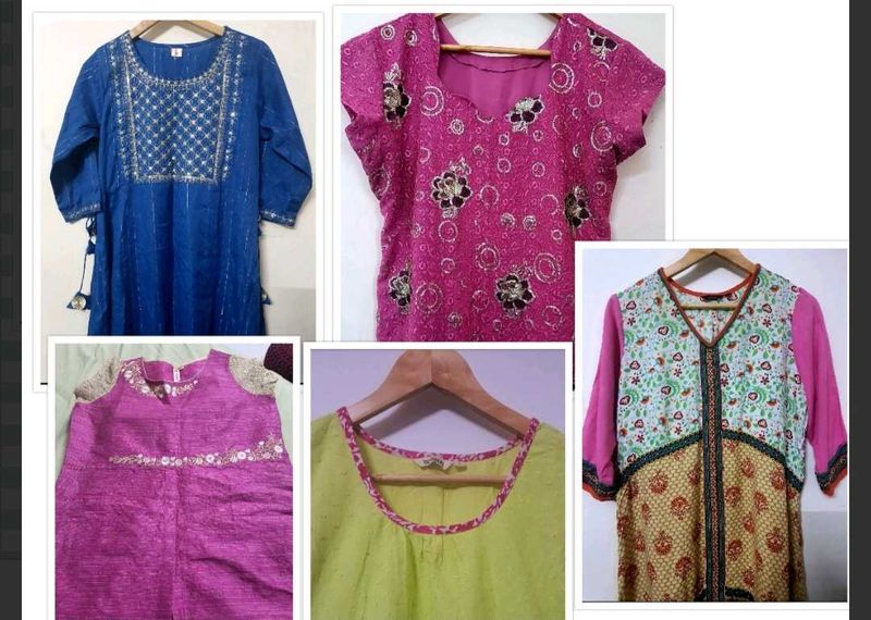 Combo Of 5 Kurtas - Bust Size 40 Inches
