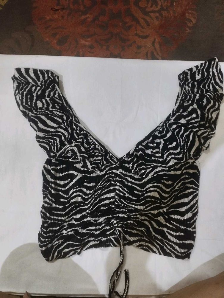 Zebra Print Crop Top