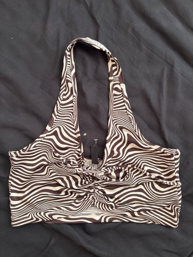 Zebra Print Halter Top