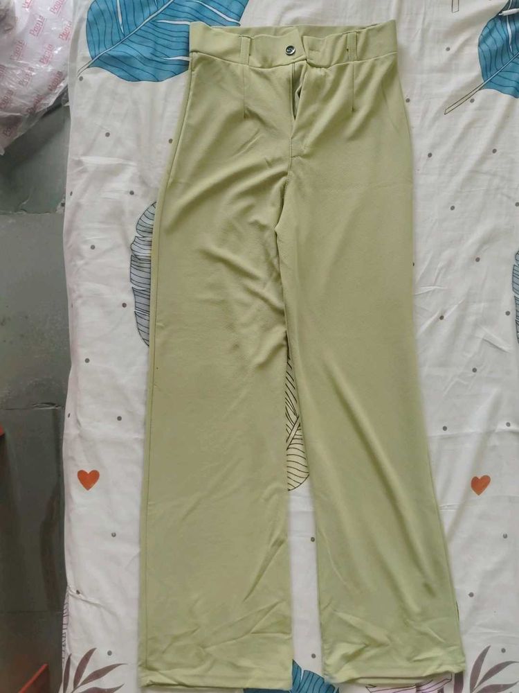 Classy Lime Green Women Trousers