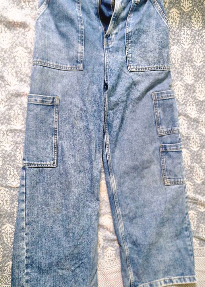 Denim Cargo Pants