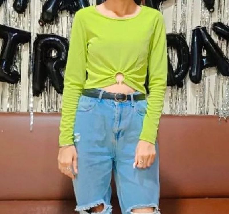Lime Green Long Sleeve Top