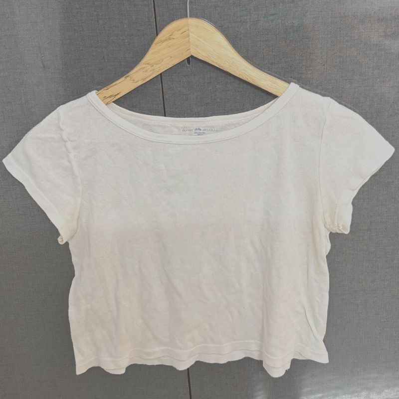white ribbed crop top