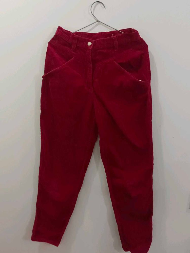 Red Velvet Trouser Jeans