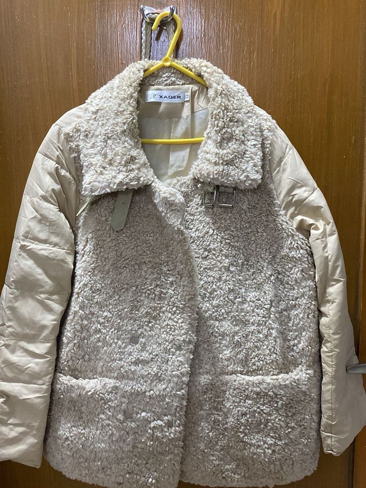Beige Furry Winter Coat