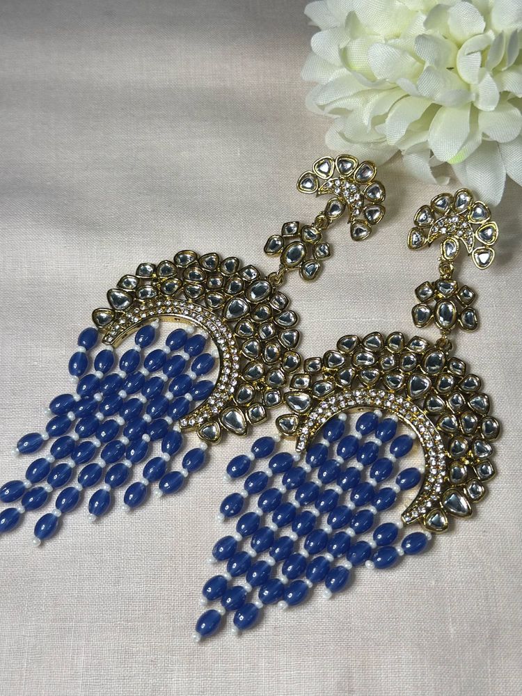 Elegant Blue Beaded Earrings