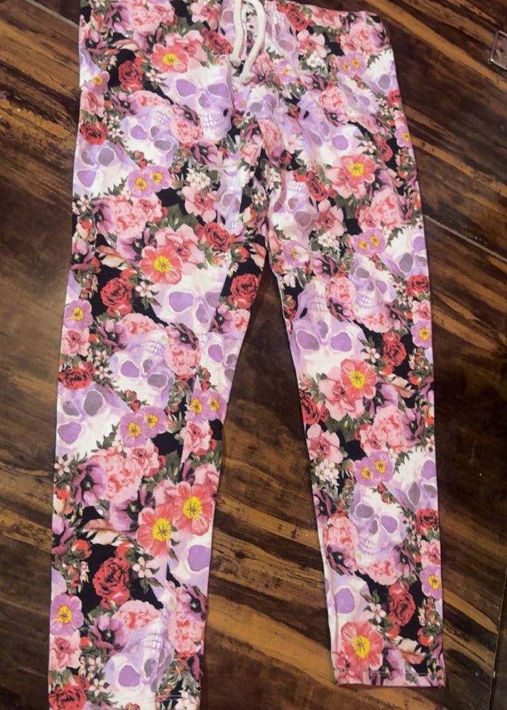 Floral Skull Print Leggings