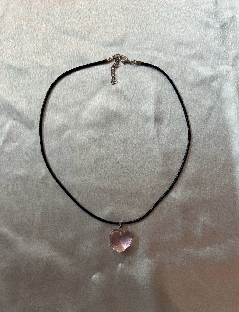 y2k Pink Heart Necklace