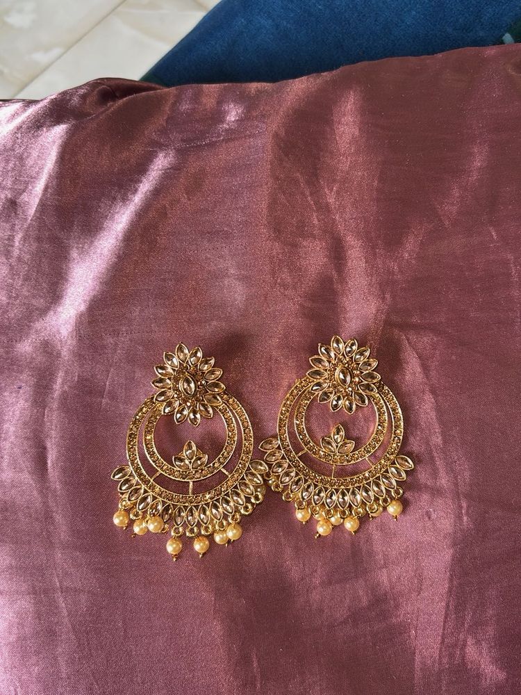 Gold Tone Statement Earrings