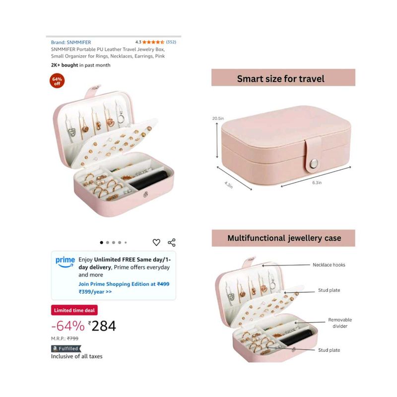 💥Brand NEW SNMMIFER PU Leather Jewellery Organise