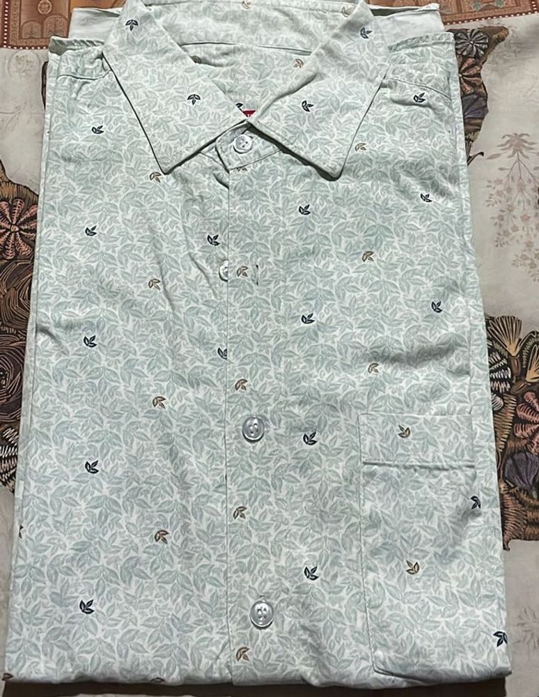 Stitched Men Full Sleeves Printed Collar Shirt