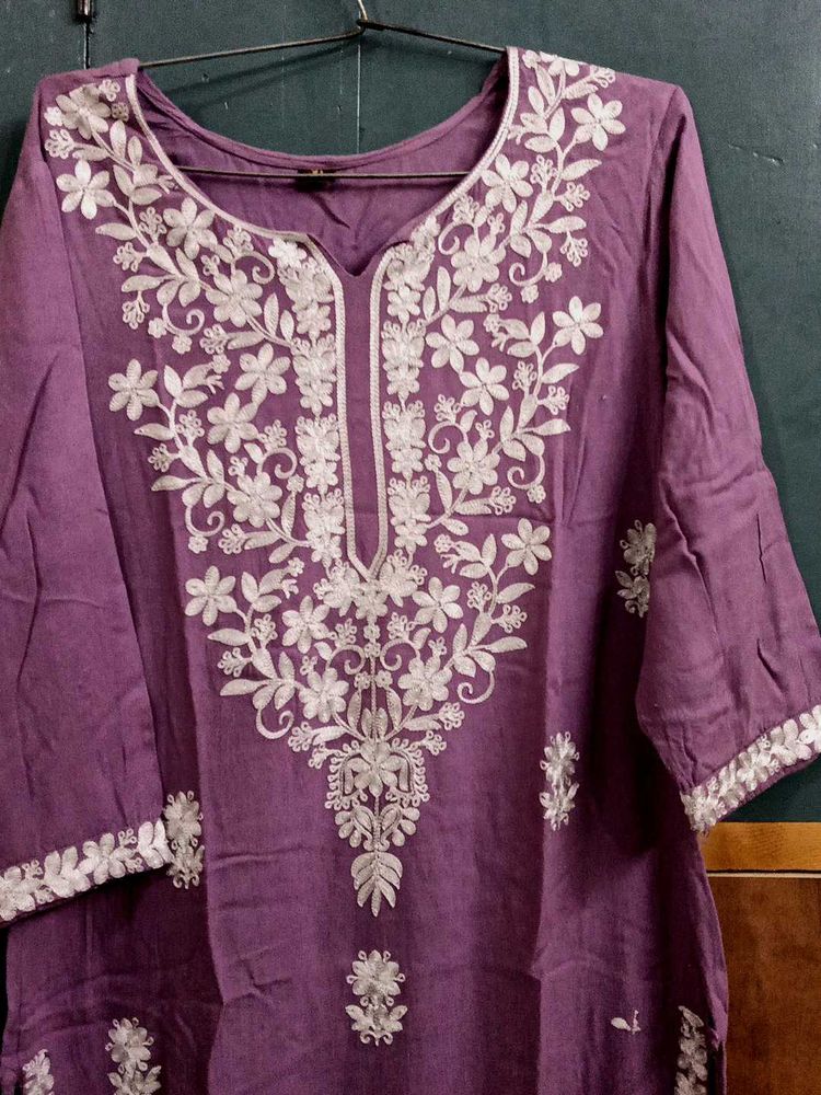 Embroidered Purple Kurta