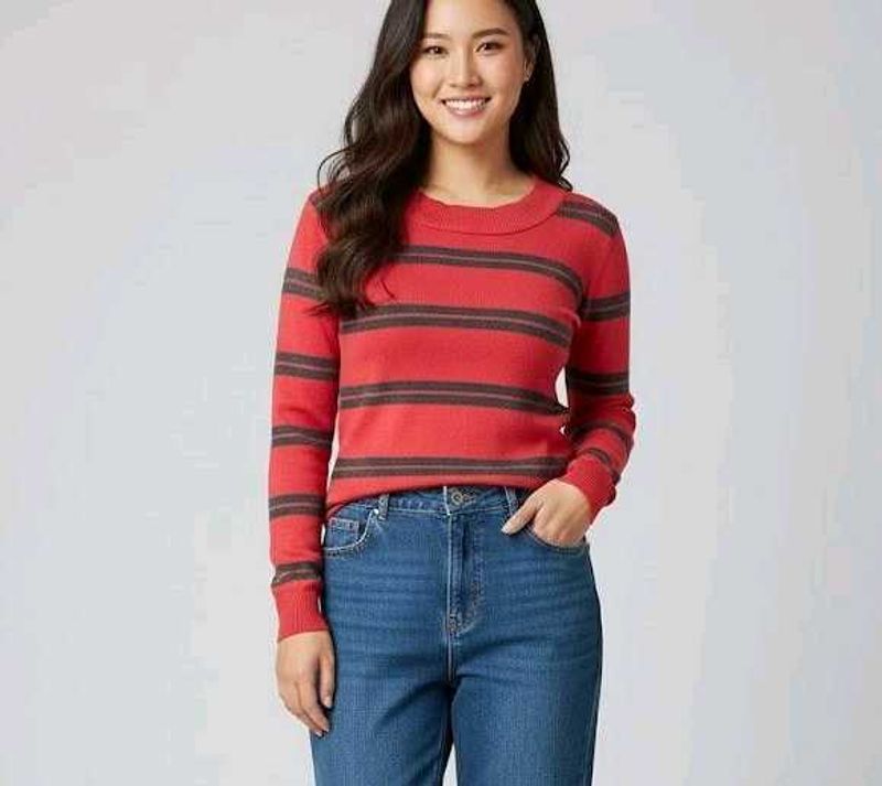 🍷 Pinterest Striped Red Knit Sweater