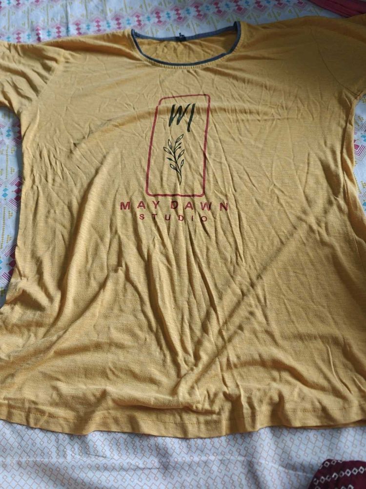 Yellow Tshirt For Nightwear