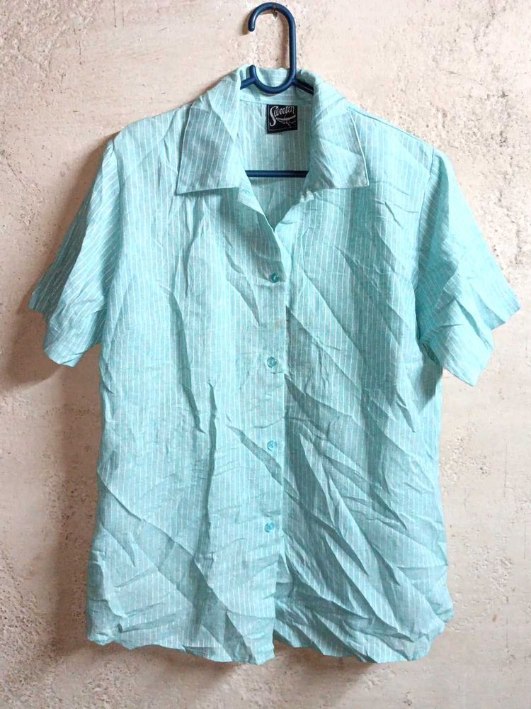Women&#39;s Formal Shirt Top Half-sleeve Stripped
