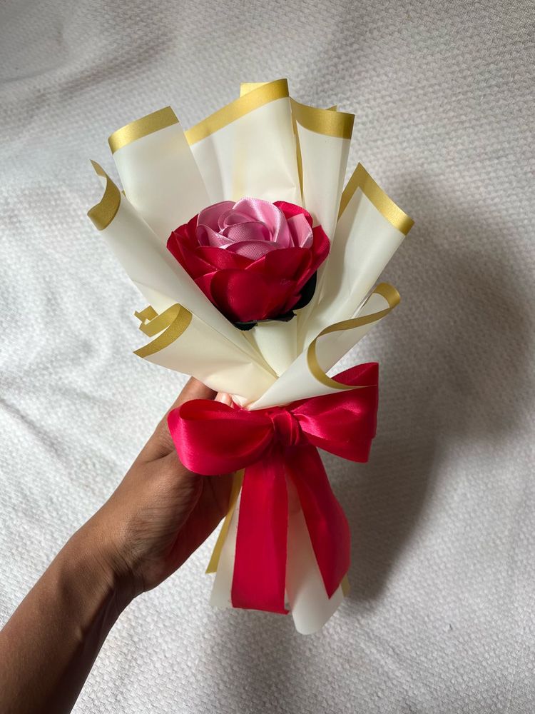 Handmade Ribbon Rose Bouquet