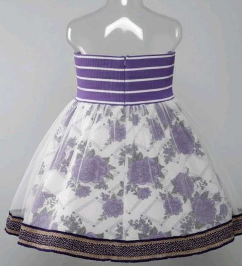Purple Floral Net Frock(special for occasions)