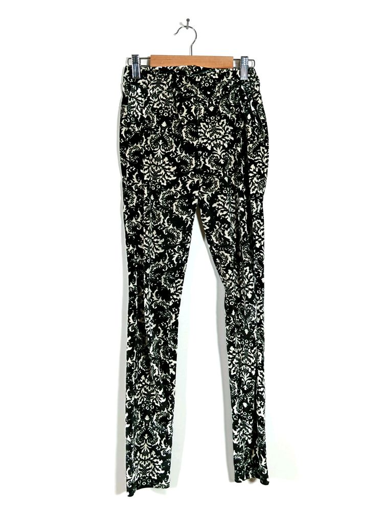 Black &amp; White Velvet Pants (Women)