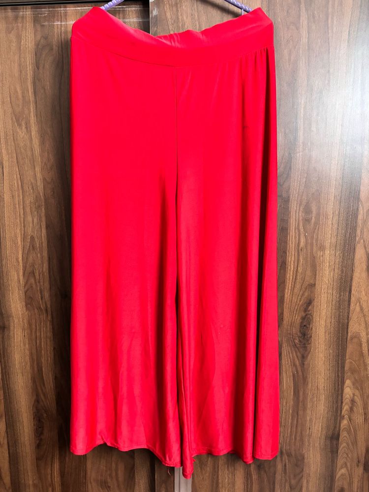 Red Wide Leg Palazzo Pants