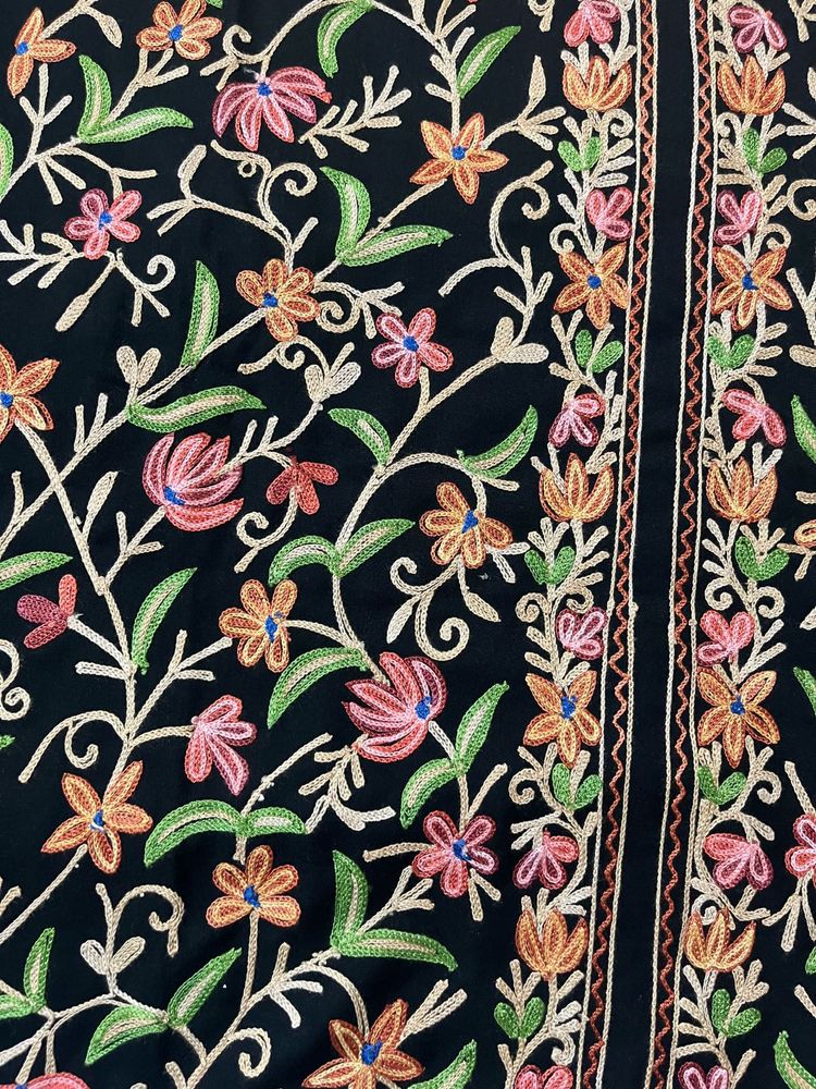 Kashimiri Embroidered Floral Fabric