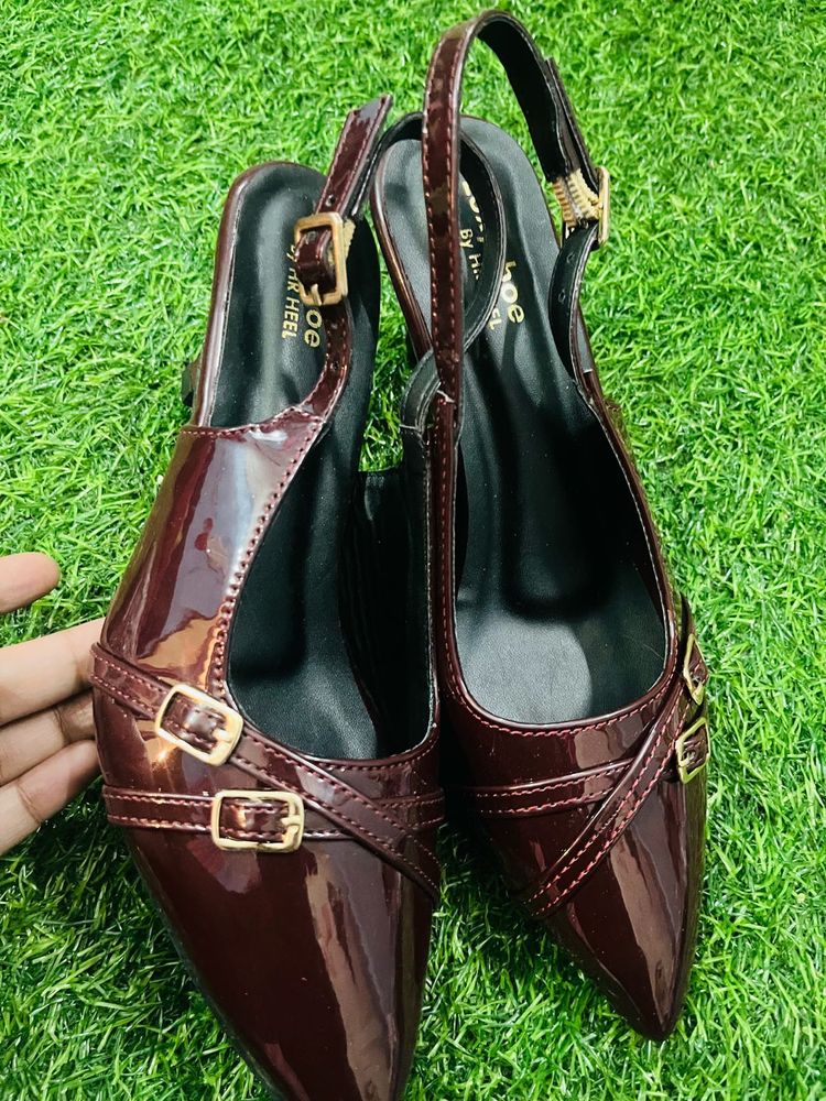 Burgundy Slingback Heels
