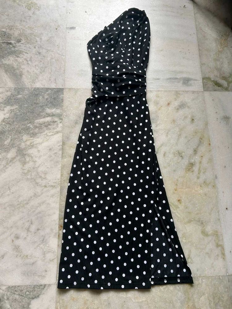 Trendyol Polka Dot One-Shoulder Dress