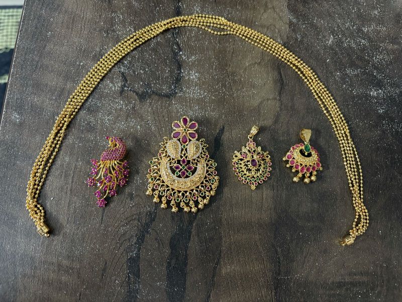 Gold Plated Chain With 4 Pendants