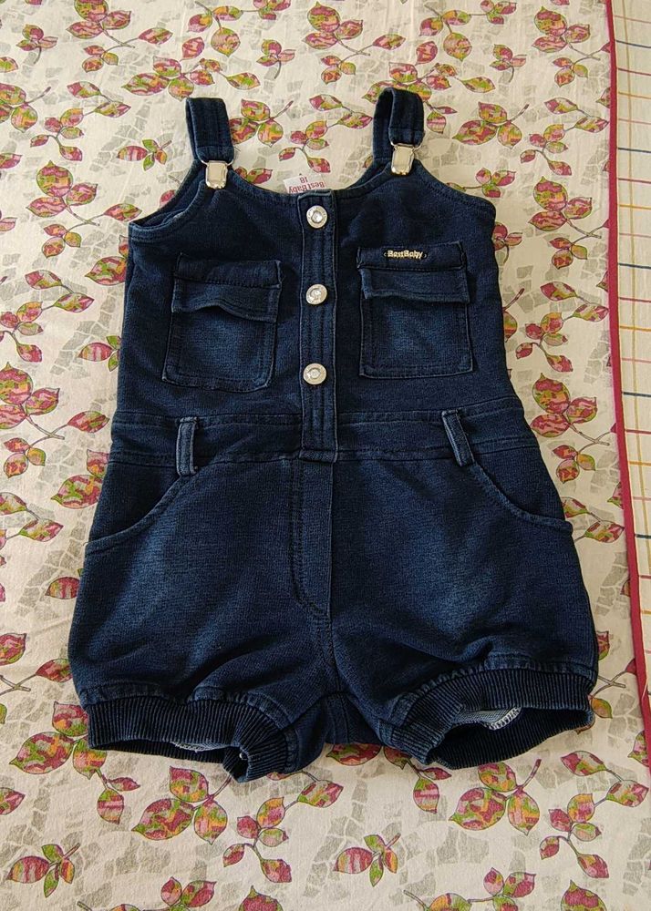 Denim Playsuit For 9 To 12 M Girl