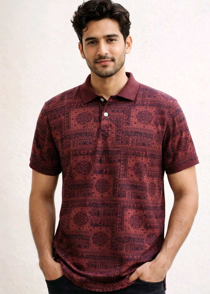 Patterned Polo Shirt