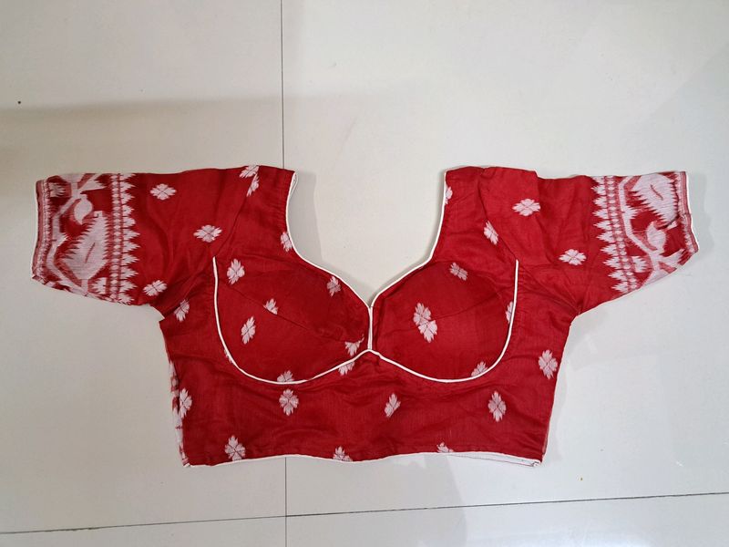 Red Jamdani Blouse