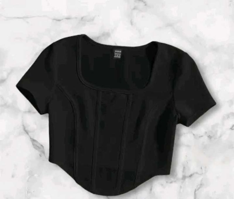 SHEIN Black Corset Tee