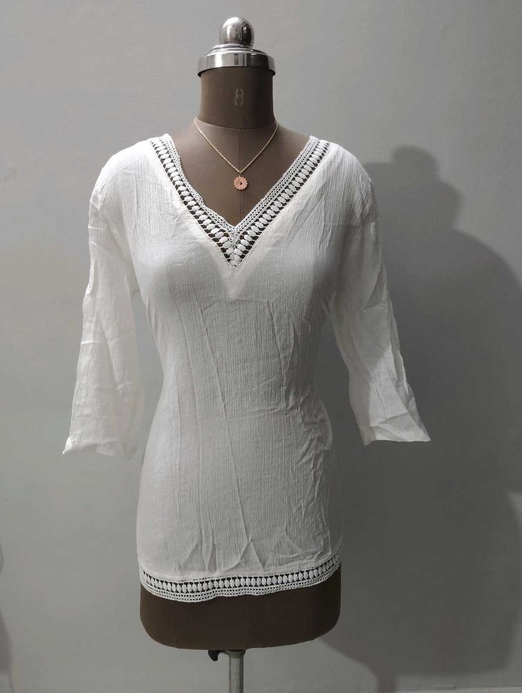 short kurti lace trimmed🎀