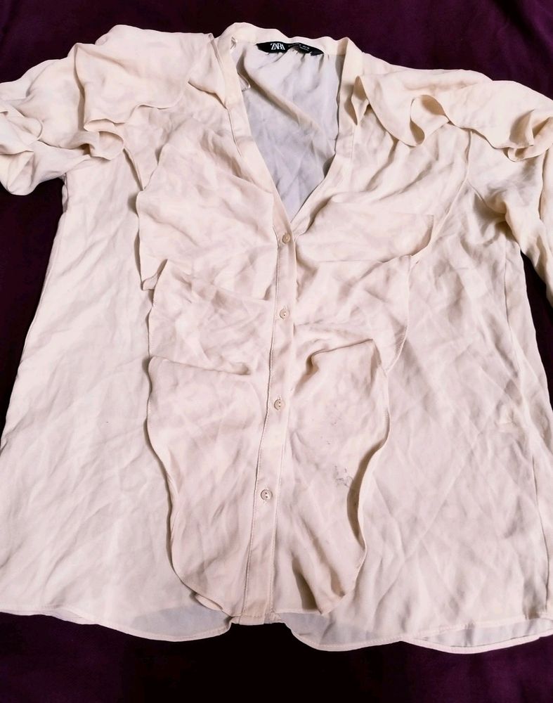 Zara Off White Dress Shirt