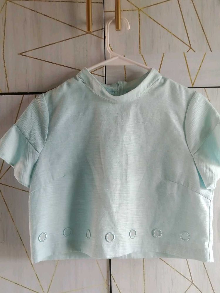 Light Blue Crop Top