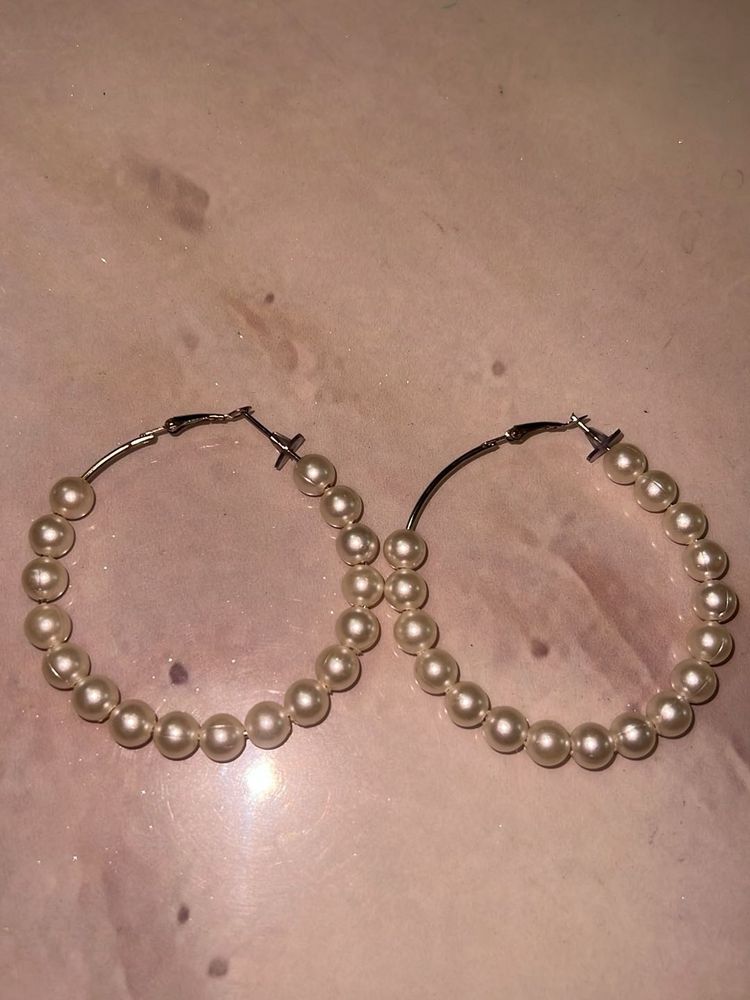 Pearl Hoop Earrings