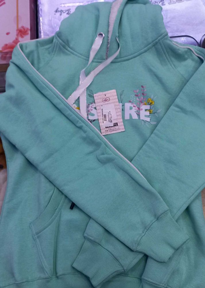 Cute Mint Green Hoodie size 40,44   l, xxl