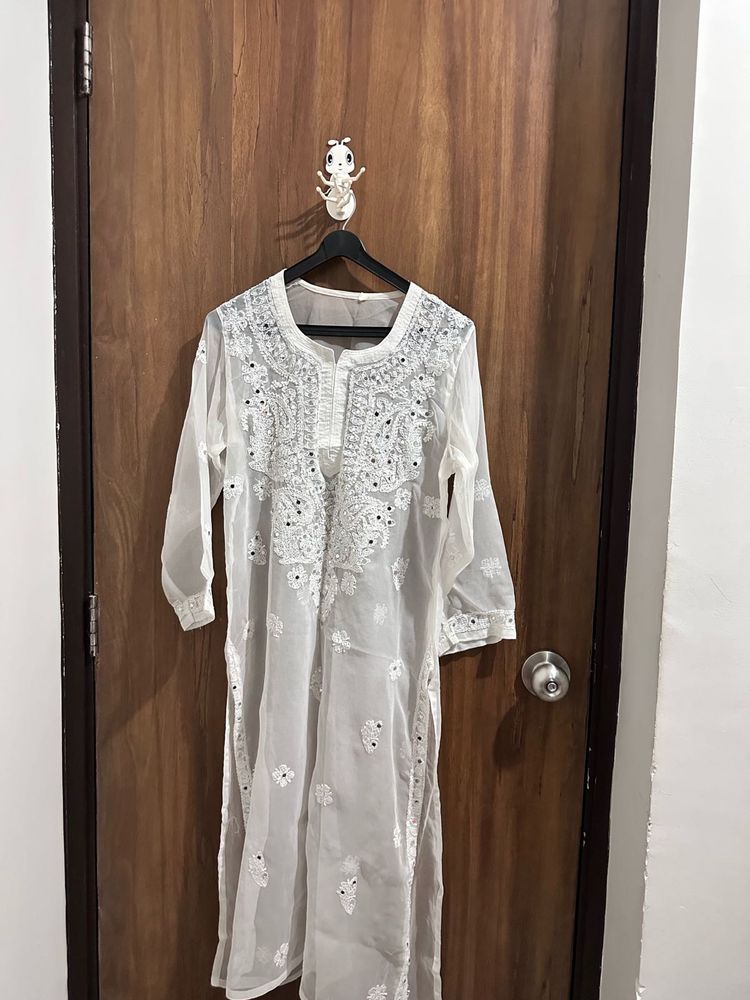 White Embroidered Kurti