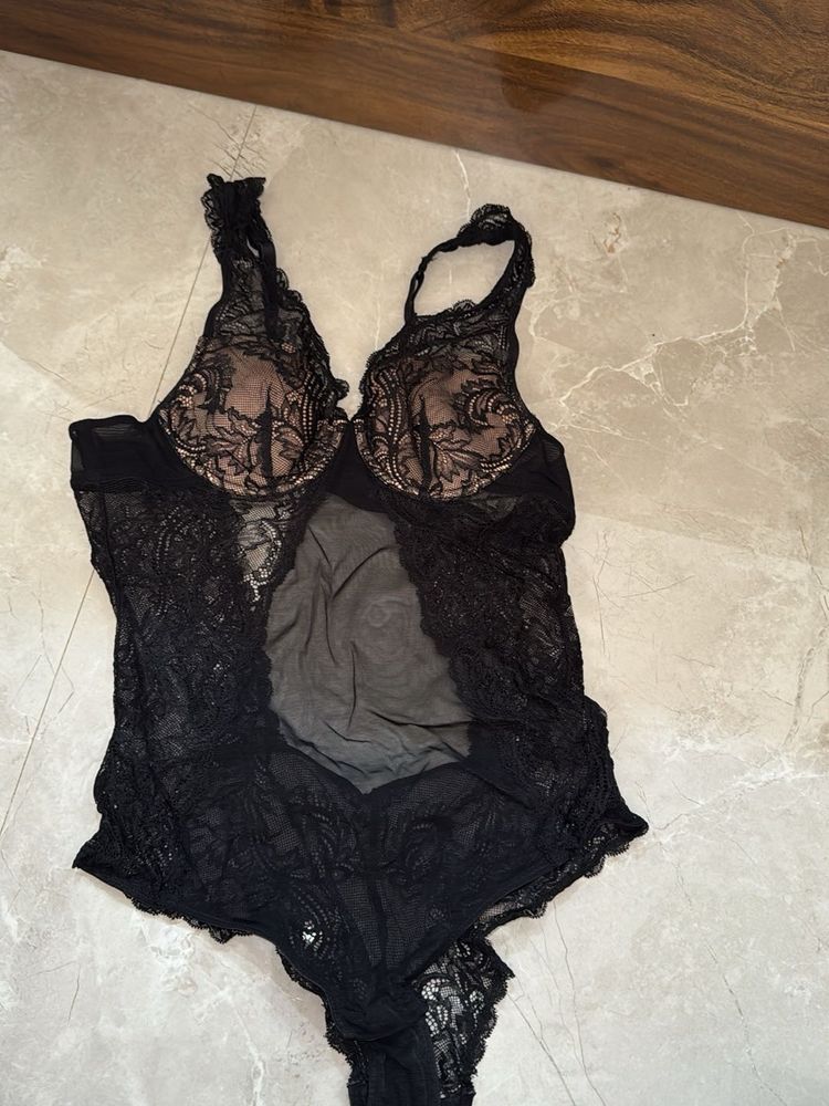 Black Lace Lingerie Bodysuit