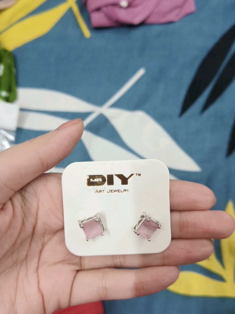 Pink Stud Earring