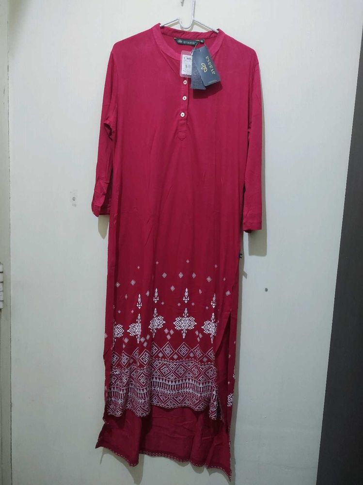 Avaasa Hot Pink Fuschia hi low Kurta