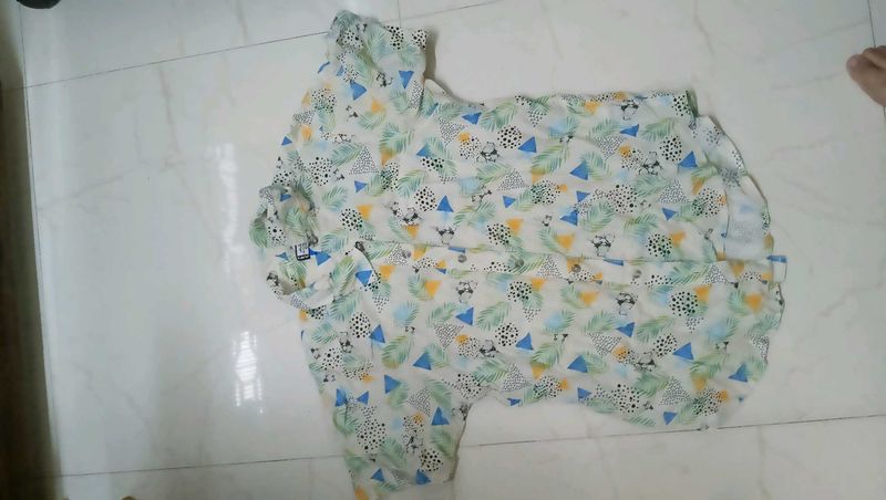 Patterned Short Sleeve Button-Down