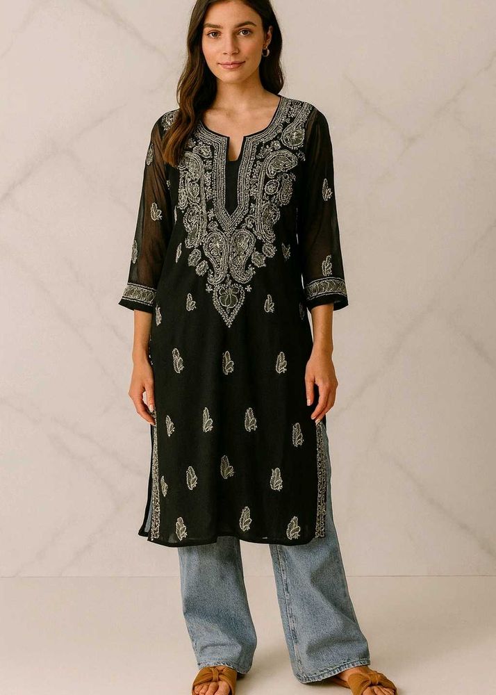 Elegant Black Georgette Kurta