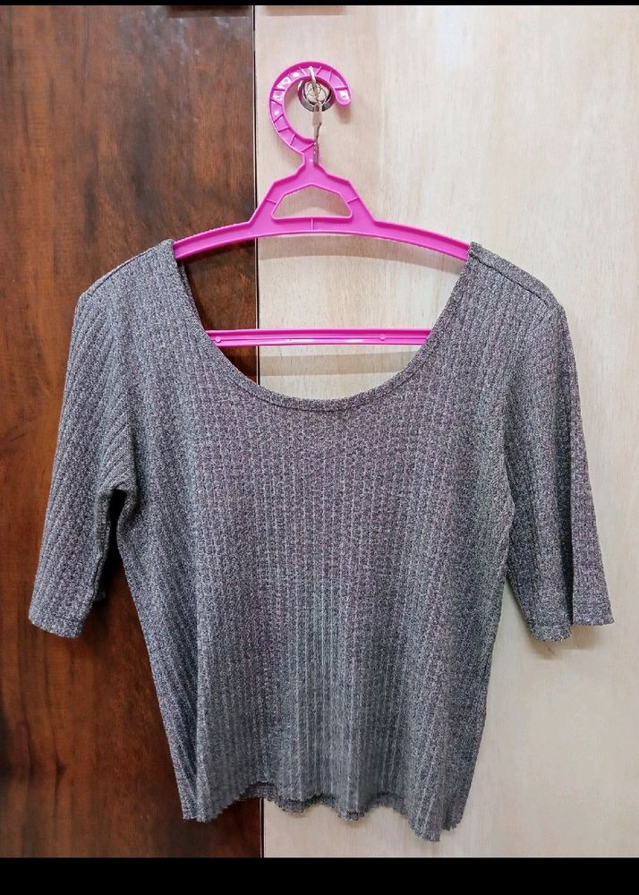 Grey Crop Top