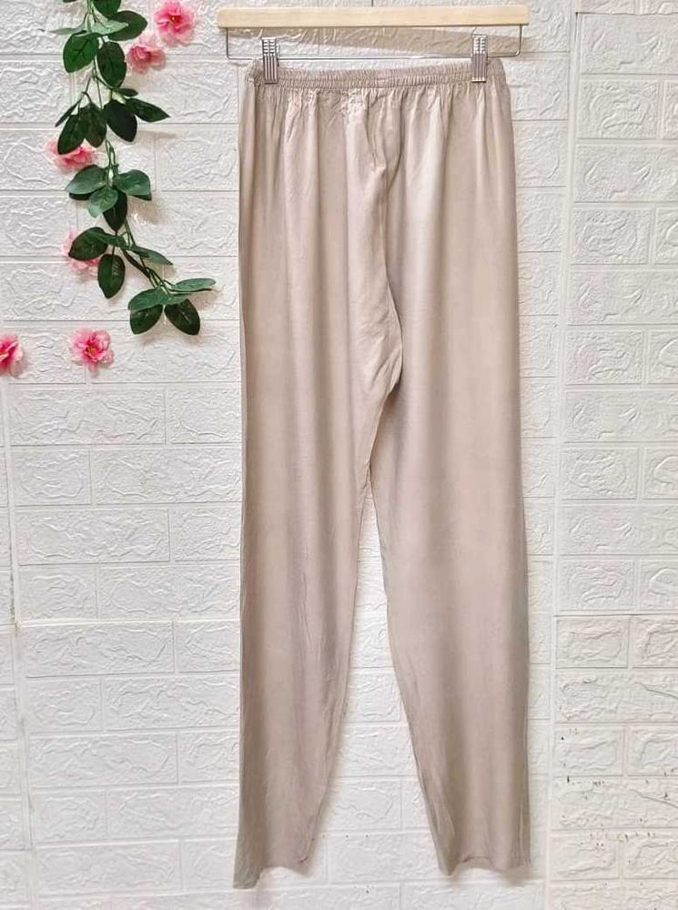Beige Casual Pants