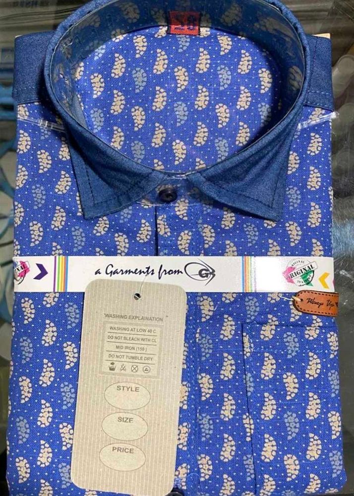 Blue Paisley Print Shirt