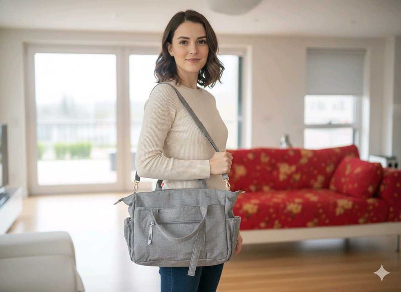 Cute Hobo thick fabric bag with many compartments