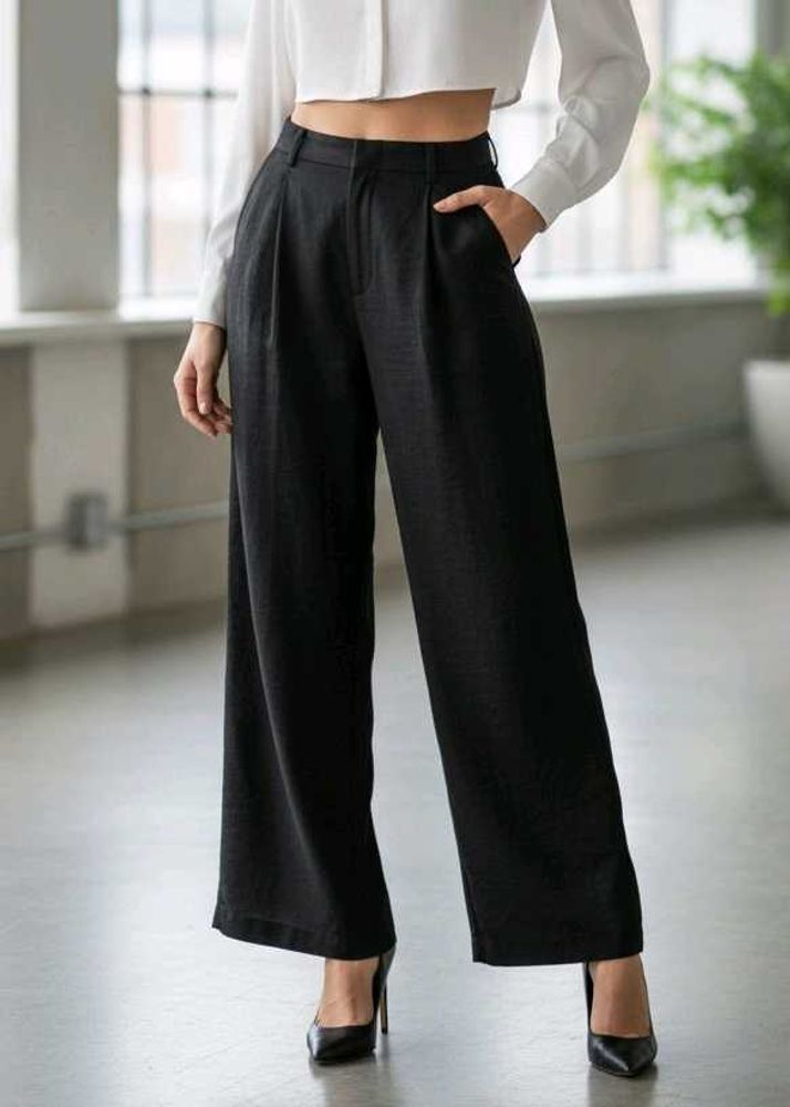 ZARA Black Wide Leg Trouser